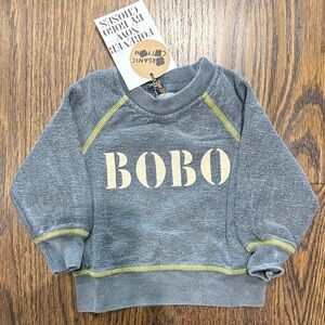 Bobo Choses Charcoal Sweatshirt with Yellow Accents